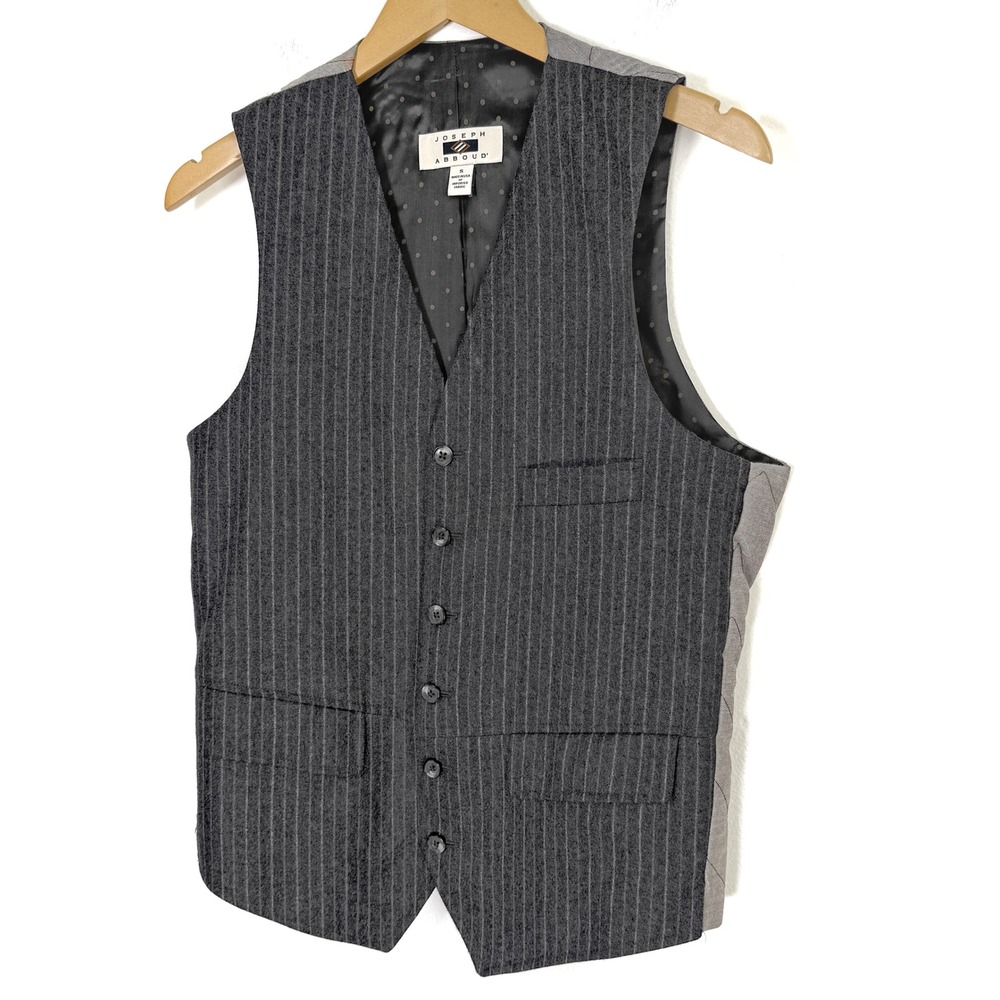 Custom Joseph Abboud Charcoal Pinstripe Vest Limited Edition Signed - Picture 2 of 8